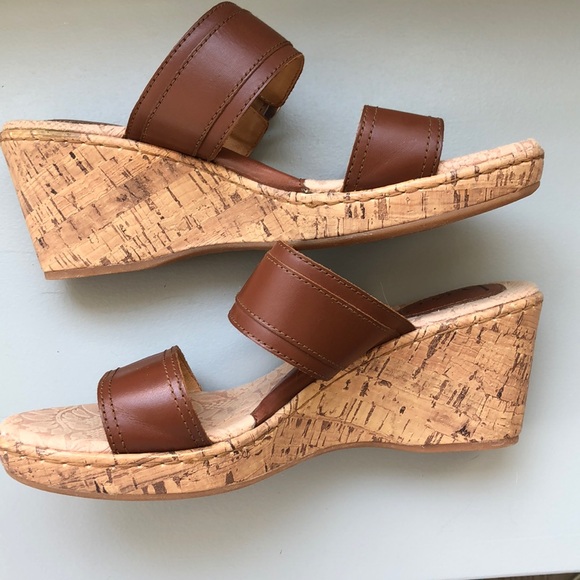 BOC leather and cork wedge sandals S 9M - Picture 4 of 5